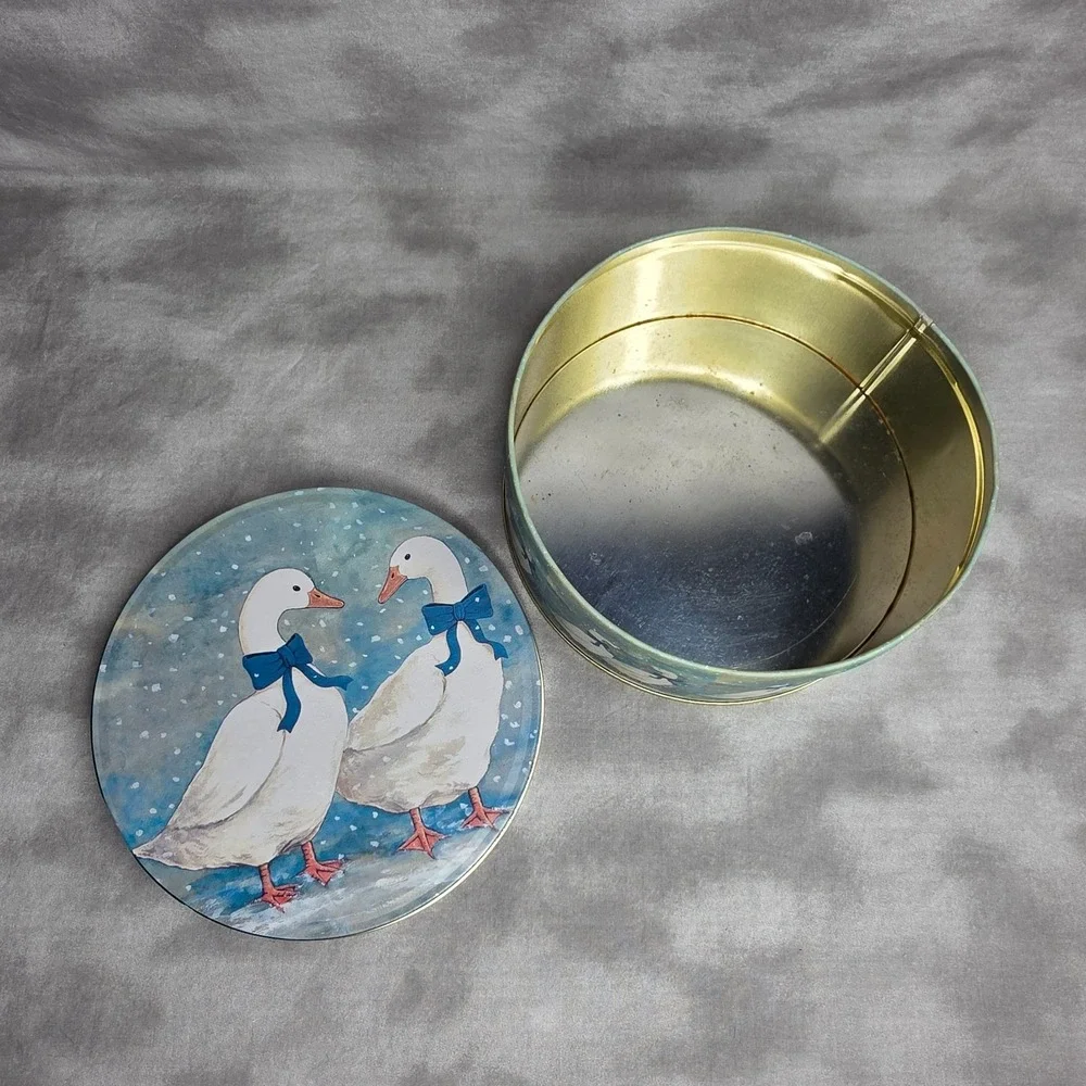 3 PC Nesting Metal Canister Set Goose Cottagecore Country Farmhouse Vtg 1980s